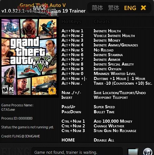 Чит/Трейнер Steam версия для GTA 5 на PC